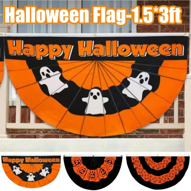 Happy Halloween 3' X 2' 3ft x 2ft Flag With Eyelets Premium Quality Decoration Happy Halloween 3' X 2' 3ft x 2ft Flag With Eyelets Premium Quality Decoration